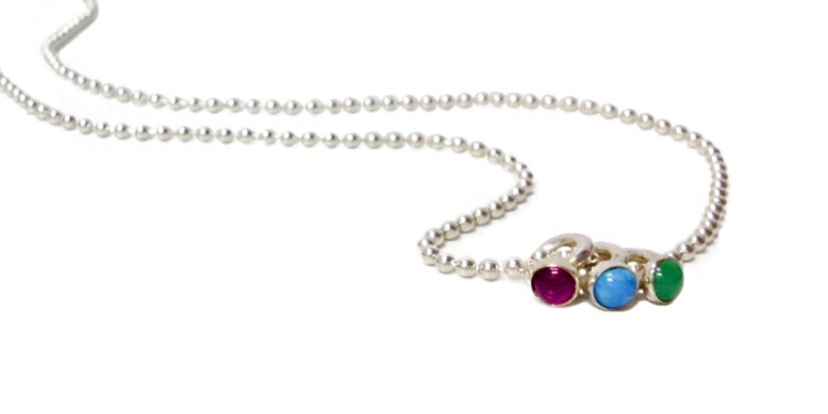 jewelry necklace 3 rings ball chain