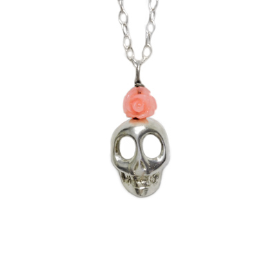jewelry necklace fine silver dayofdead skull