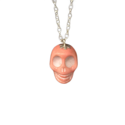 jewelry necklace skull pink