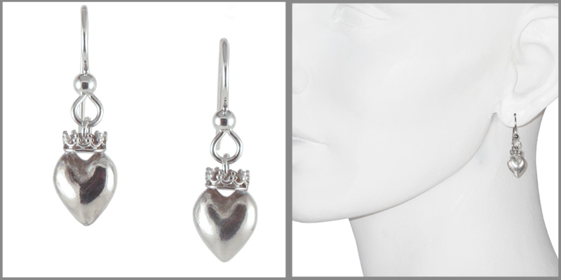 earring heart crowns model
