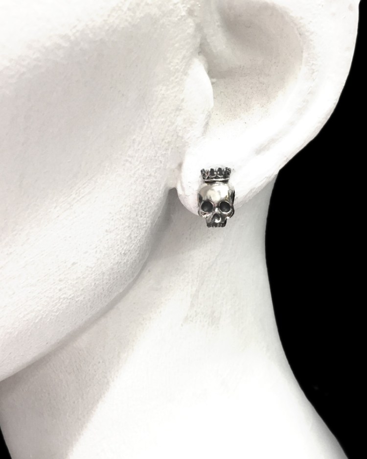 skull crown post earrings